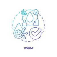 iwrm blauw helling concept icoon. hydro hulpbron beheer. schoon water en sanitaire voorzieningen systeem abstract idee dun lijn illustratie. geïsoleerd schets tekening vector