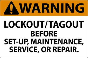 waarschuwing etiket uitsluiting tagout voordat opgericht, onderhoud, onderhoud of reparatie vector