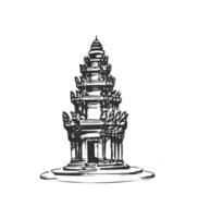 de onafhankelijkheid monument in phnom penh. hand- getrokken inkt vector illustratie.