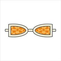 groovy zonnebril in retro hippie stijl . meetkundig abstract vector eyewear in jaren 70. vector vlak illustratie.