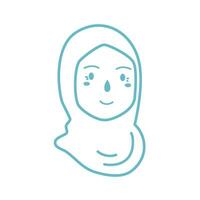 hand- getrokken hijab logo ontwerp vector