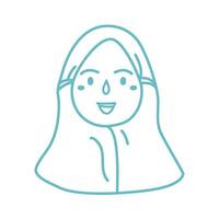 hand- getrokken kinderen hijab logo ontwerp vector