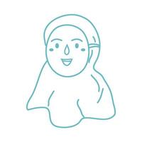 minimaal lijn kunst hijab meisje vrouwelijk logo vector