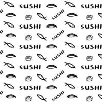 doodle sushi naadloze achtergrond vector