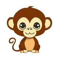 vector tekenfilm illustratie met aap
