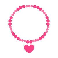 vector illustratie met roze hart ketting