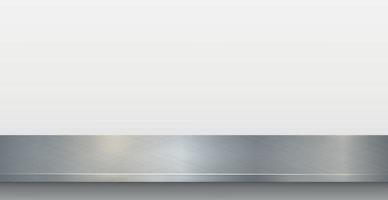 metalen keuken aanrecht, ijzer textuur, grote tafel op een witte achtergrond - vector