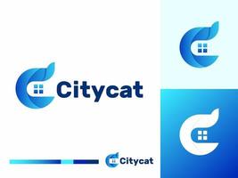 citycats logo ontwerp onroerend goed logo ontwerp zakelijk logo ontwerp vector