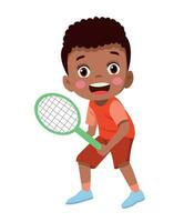 vector illustratie van kinderen spelen tennis