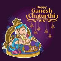 gelukkig ganesh chaturthi groeten vector