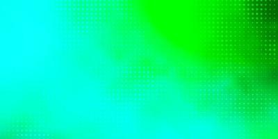 lichtgroene vectorachtergrond met vlekken. illustratie met set van glanzende kleurrijke abstracte bollen. patroon voor behang, gordijnen. vector