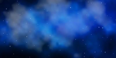 donkerblauw vectorpatroon met abstracte sterren. glanzende kleurrijke illustratie met kleine en grote sterren. patroon voor het inpakken van geschenken. vector