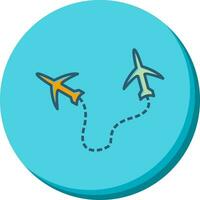 ronde reizen vluchten vector icoon