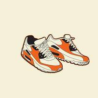 sneaker schoenen . concept. vlak ontwerp. vector illustratie. sportschoenen in vlak stijl. sportschoenen kant visie. mode sportschoenen.