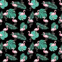 schattige retro naadloze flamingo patroon achtergrond vectorillustratie vector