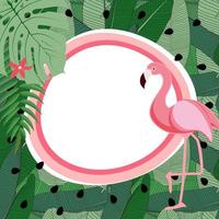 schattige zomer abstracte frame achtergrond met roze flamingo vectorillustratie vector