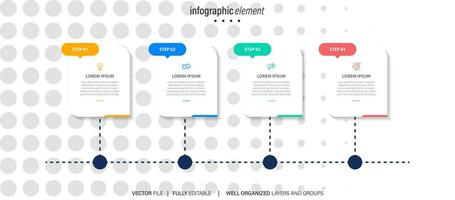 vector infographics tijdlijn ontwerp sjabloon met lijn dozen label, geïntegreerde cirkels achtergrond. tijdlijn infographic ontwerp vector en afzet pictogrammen.