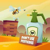 bijen beschermen tegen pesticiden vector