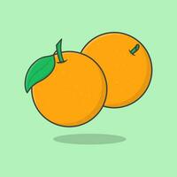 oranje fruit tekenfilm vector illustratie. vers oranje fruit vlak icoon schets. oranje fruit