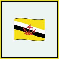 Brunei Darussalam vlag tekenfilm vector illustratie. vlag van Brunei Darussalam vlak icoon schets. nationaal Brunei Darussalam vlag