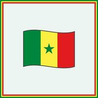 Senegal vlag tekenfilm vector illustratie. vlag van Senegal vlak icoon schets. nationaal Senegal vlag