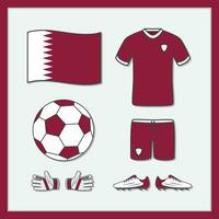 qatar Amerikaans voetbal tekenfilm vector illustratie. Amerikaans voetbal truien en Amerikaans voetbal bal vlak icoon schets
