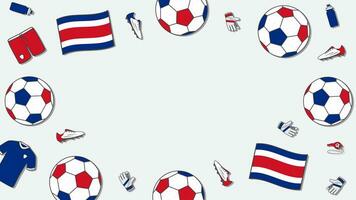Amerikaans voetbal achtergrond ontwerp sjabloon. Amerikaans voetbal tekenfilm vector illustratie. toernooi in costa rica