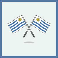 vlag van Uruguay tekenfilm vector illustratie. Uruguay vlag vlak icoon schets