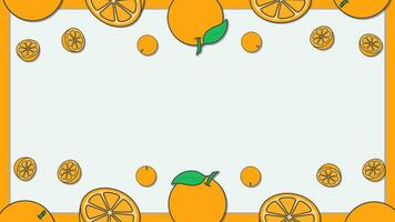 oranje citrus fruit achtergrond ontwerp sjabloon. oranje fruit tekenfilm vector illustratie. fruit