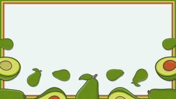 avocado fruit achtergrond ontwerp sjabloon. avocado tekenfilm vector illustratie. fruit