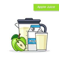 groen appel sap drinken achtergrond ontwerp illustratie vector