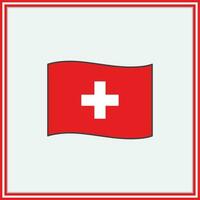 Zwitserland vlag tekenfilm vector illustratie. vlag van Zwitserland vlak icoon schets. nationaal Zwitserland vlag