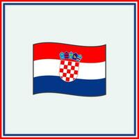 Kroatië vlag tekenfilm vector illustratie. vlag van Kroatië vlak icoon schets. nationaal Kroatië vlag