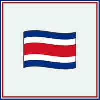 costa rica vlag tekenfilm vector illustratie. vlag van costa rica vlak icoon schets. nationaal costa rica vlag