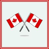 vlag van Canada tekenfilm vector illustratie. Canada vlag vlak icoon schets