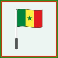 Senegal vlag tekenfilm vector illustratie. vlag van Senegal vlak icoon schets