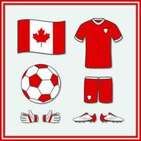 Canada Amerikaans voetbal tekenfilm vector illustratie. Amerikaans voetbal Jersey en Amerikaans voetbal bal vlak icoon schets