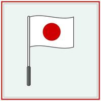 Japan vlag tekenfilm vector illustratie. vlag van Japan vlak icoon schets