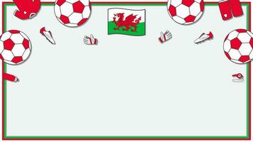 Amerikaans voetbal achtergrond ontwerp sjabloon. Amerikaans voetbal tekenfilm vector illustratie. wedstrijd in Wales