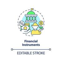 financieel instrumenten concept icoon. boeren steun. landelijk ontwikkeling programma abstract idee dun lijn illustratie. geïsoleerd schets tekening. bewerkbare beroerte vector