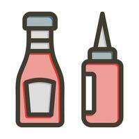 ketchup vector dik lijn gevulde kleuren icoon voor persoonlijk en reclame gebruiken.