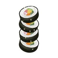 Koreaans sushi gimbap of kimbap illustratie logo vector