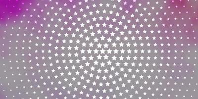 lichtpaarse, roze vectorachtergrond met kleurrijke sterren. vervagen decoratief ontwerp in eenvoudige stijl met sterren. thema voor mobiele telefoons. vector