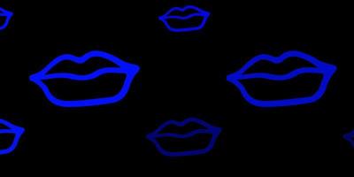 donkerblauwe vectorachtergrond met de machtssymbolen van de vrouw. vector
