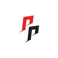 brief pp kleurrijk meetkundig plak logo vector