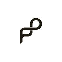 brief fp abstract oneindigheid lijn logo vector