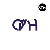 brief omh monogram logo ontwerp vector