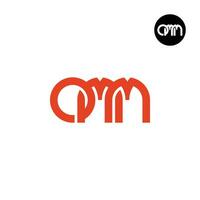 brief omm monogram logo ontwerp vector