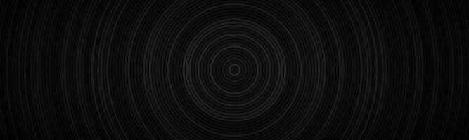 donkere abstracte cirkelkop. zwarte cirkels met verschillende transparanten en donkere gradiëntbanner. eenvoudige geometrische patroonachtergrond vector