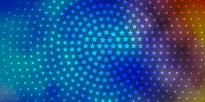 lichtblauwe, gele vectorlay-out met heldere sterren. decoratieve illustratie met sterren op abstracte sjabloon. patroon voor het inpakken van geschenken. vector